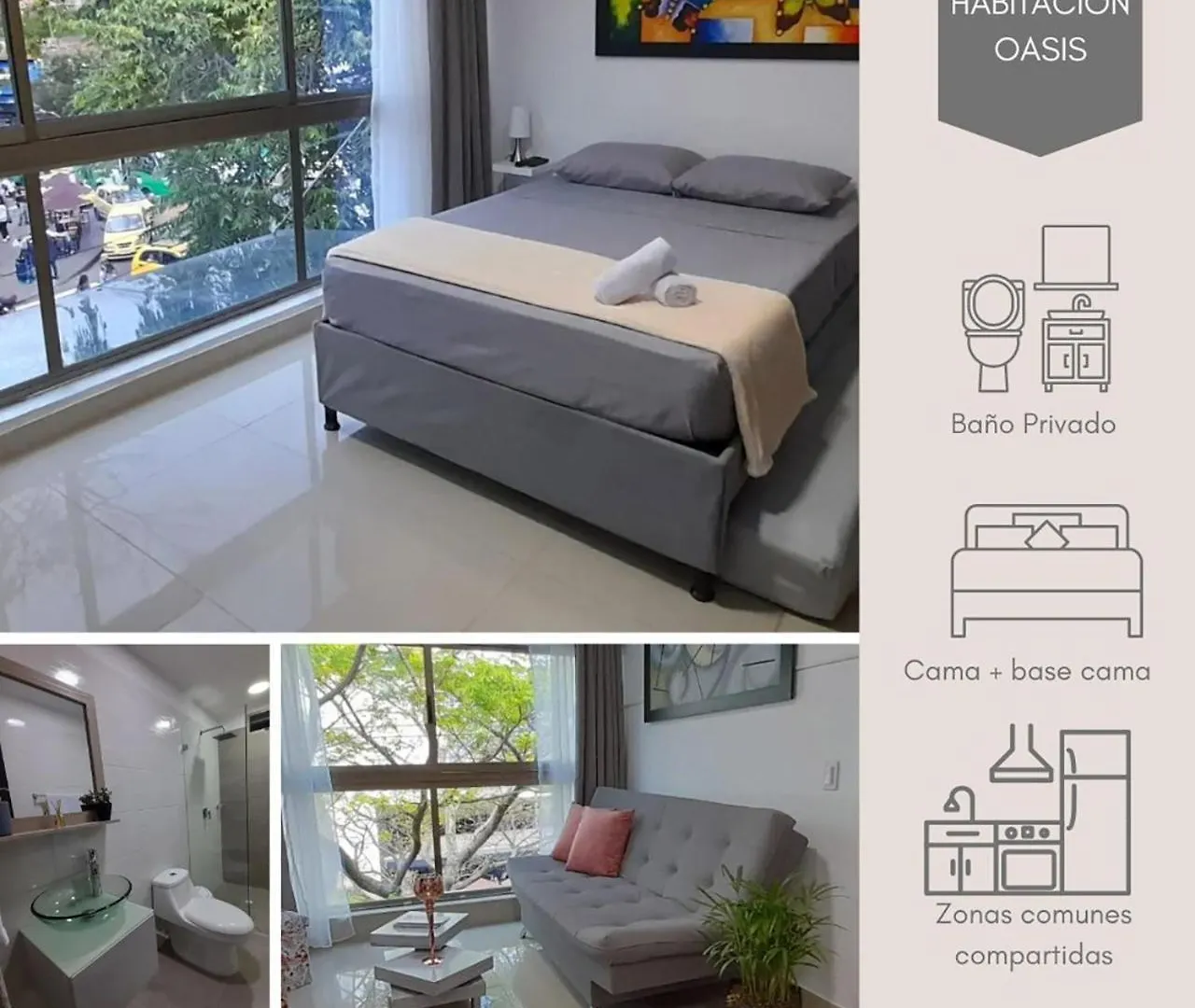 מלון מדיין Habitacion 302 Con Bano Privado Cerca A Laureles בית הארחה
